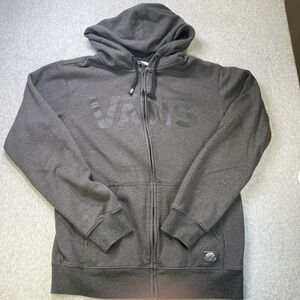 Vans Off The Wall Zip Hoodie Sweatshirt‎ Gray Men's Small Full Zip Logo